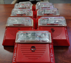 Wheelock NS-24MCW Strobe Light Fire Alarm Red. Pre-owned