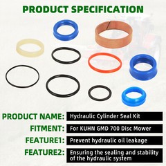 For KUHN GMD 700 Disc Mower 60mm Bore X 25mm Ram Hydraulic Cylinder Seal Kit US