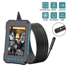 NEW Endoscope 4.3″ Monitor Dual Lens 1080P IP67 8mm Waterproof for Tubes & Car