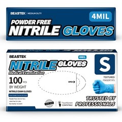 4 Mil Blue Nitrile Gloves Powder Free Latex Free Cooking Clean Disposable Glove