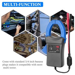 HP-605A 600A DC/AC Current Clamp Adapter Clamp-On Meter Tester with test probes