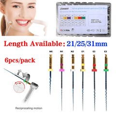 6Pcs SANDENT Dental Endo Files Root Canal Endodontic NITI Rotary File 21/25/31MM