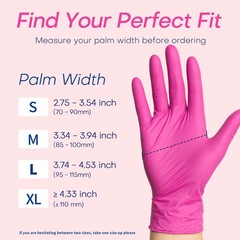 Supmedic Nitrile Exam Gloves, 4 Mil 100 Pcs Medium, Medium (Rose Orchid)