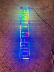 Programmable LED Scrolling Illuminated Sign Panel, Multicolor Display, Black