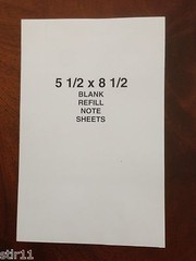 Refill Note Paper – Loose Sheets – 5 1/2″ x 8 1/2 ” 100 Sheets * Lot of 3*
