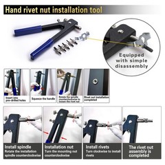 Pressure Rivet Nut Tool Kit, 430Pcs Metric Rivet Nut Combination M8/M6/M5/M4/…