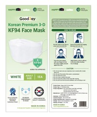 KF94 WHITE Face Protective Mask Made in Korea KFDA Approved Adult 4 Layers