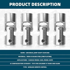 4 Pcs 8mm to 8mm Universal Joint Shaft Coupling Rotatable Metal Shaf Coupling…