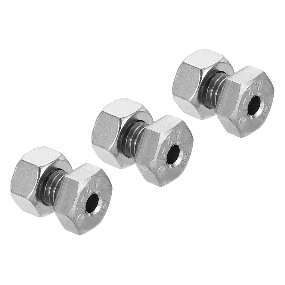 3set M10x16mm Hollow External Hexagon Screw Lamp Threading Through Hole Bolt