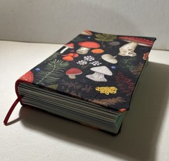 Handmade Mushroom Fabric – Sketchbook Blank Journal Book – 8. 5 in. x 5.8 in.