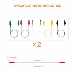 10/20PCs Double-ended Wire Crocodile Alligator Clips Test Leads Jumper Cables