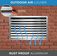 36″w X 18″h Aluminum Exterior Vent for Walls, Crawlspace Waterproof & Rain Block