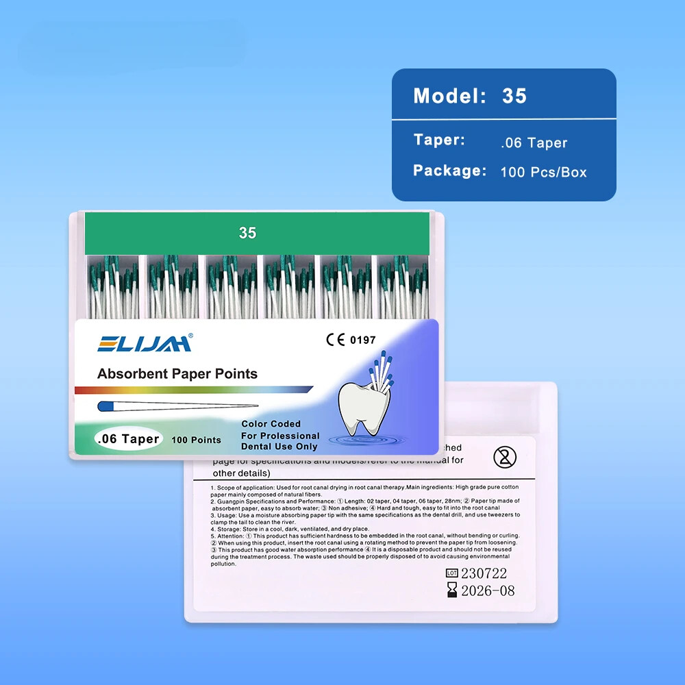 Dental Endodontic Absorbent Paper Points Taper 0.02/ 0.04 /0.06 15#-40# 45#-80#