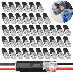100PCS Double-Wire Plug-in Connectors, 2 Pin LED Strip Light Connectors USA