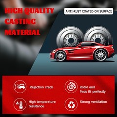 11.65in Front Drilled Slotted Brake Rotors Ceramic Pads Kit for ALTIMA 2007-2013