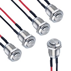 5 pcs 12mm Round Small Momentary Push Button Switch Waterproof Stainless Steel
