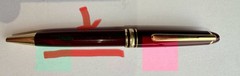Mont Blanc Burgundy Ballpoint Pen Gold Tone Trim with Clip “engraved name”