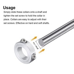 4pack Double Split Shaft Collar 1″ Bore Aluminum Clamping Collar 1-3/4″ OD
