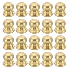 PATIKIL M4x0.7 Thread Brass Cap Nuts Knob, 20 Pack Lamp Finial Decoration Scr…