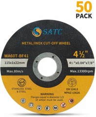 50 Pack Cut Off Wheels 4-1/2″ Metal & Stainless Steel Angle Grinder Cutting Disc