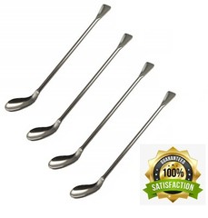 Stainless Steel Lab Spatula Spoon with Flat Ends Perfect for Sampling Stirring