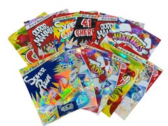 12 Pack 1lb Smell Proof Foil Mylar Bags 12” x 15” Mix Designs Pound Zip Bags