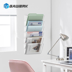 3 Pack Clear Acrylic Single Pocket, Plastic Hanging Wall Mount File Holder for O
