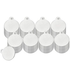 80 Pcs 1/2 Inch Round Metal Stamping Blanks, Silver Tone Blank Tags
