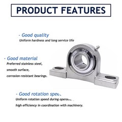 Stainless Steel SUCP201-212 Pillow Block Bearing 12~60mm Bore 2 Bolt Solid Base