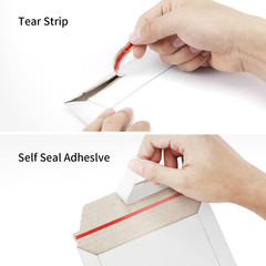 Rigid Mailer Self Seal Photo Document Mailers, Stay Flat White Cardboard Shippin