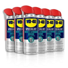 WD-40 Specialist White Lithium Grease Spray with Smart Straw Sprays 2 6-Pack