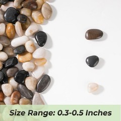 10 LB Mixed River Rocks, 0.3-0.5 Inches High Polished Pebbles for Indoor Plan…