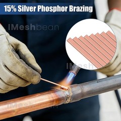 40 Sticks Brazing Rods AWS Bcup-5 15% Silver Solder Phos Copper Brazing Alloys