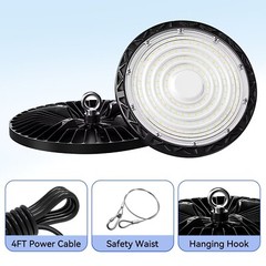 6Pcs 100W UFO Led High Bay Light Warehouse Factory Commercial Industrial 90-277V