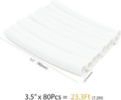 1/4 Inch Heat Shrink Tubing 3 1 Ratio Dual Wall 6.4mm (1/4″) White, 80 pcs