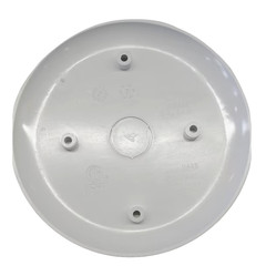 White Round Ceiling Box Cover 5.15″, Non-Metallic PPO, Screw Mount, ETL Listed
