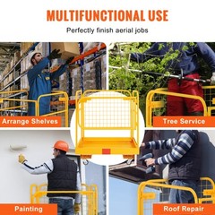 VEVOR 36″x36″ Forklift Safety Cage Work Platform 1200lbs w/Wheels for Aerial