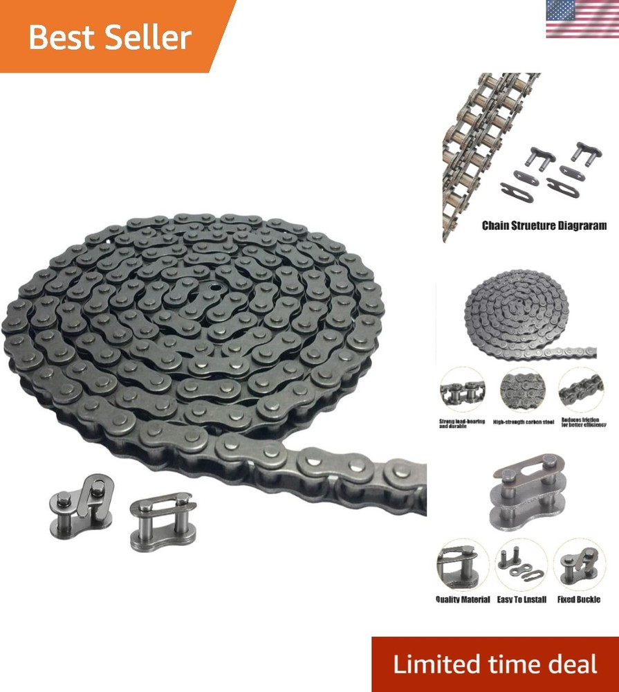 06C 35 Roller Chain – Durable 5ft Length with 2 Links, Meets ANSI Standards