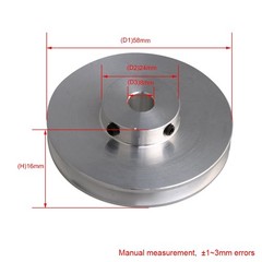 Silver Aluminum Alloy 0.8cm Fixed Bore Single Groove V-Shape Pulley 5.8×1.6×0…