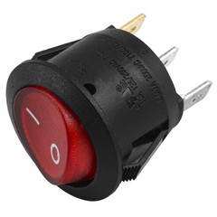 5 PCS Round Rocker Switch ON Off SPST 3 Terminal Red Light 10A 250VAC Snap In