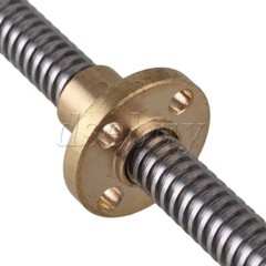 L500mm Stainless Steel Lead Screw and Connector 2mm Lead for Machine Tool