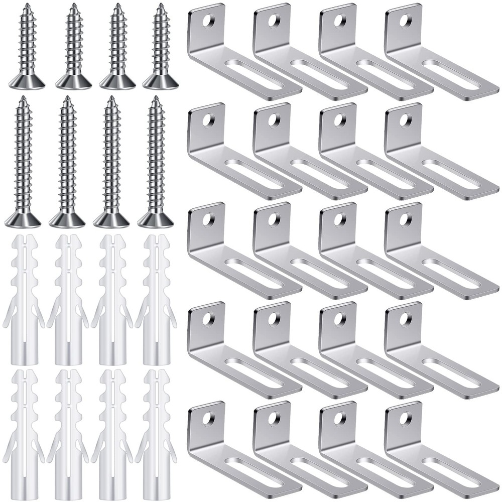 Oudain 20 Set Whiteboard Brackets Whiteboard Installation Hardware Kit Mounting