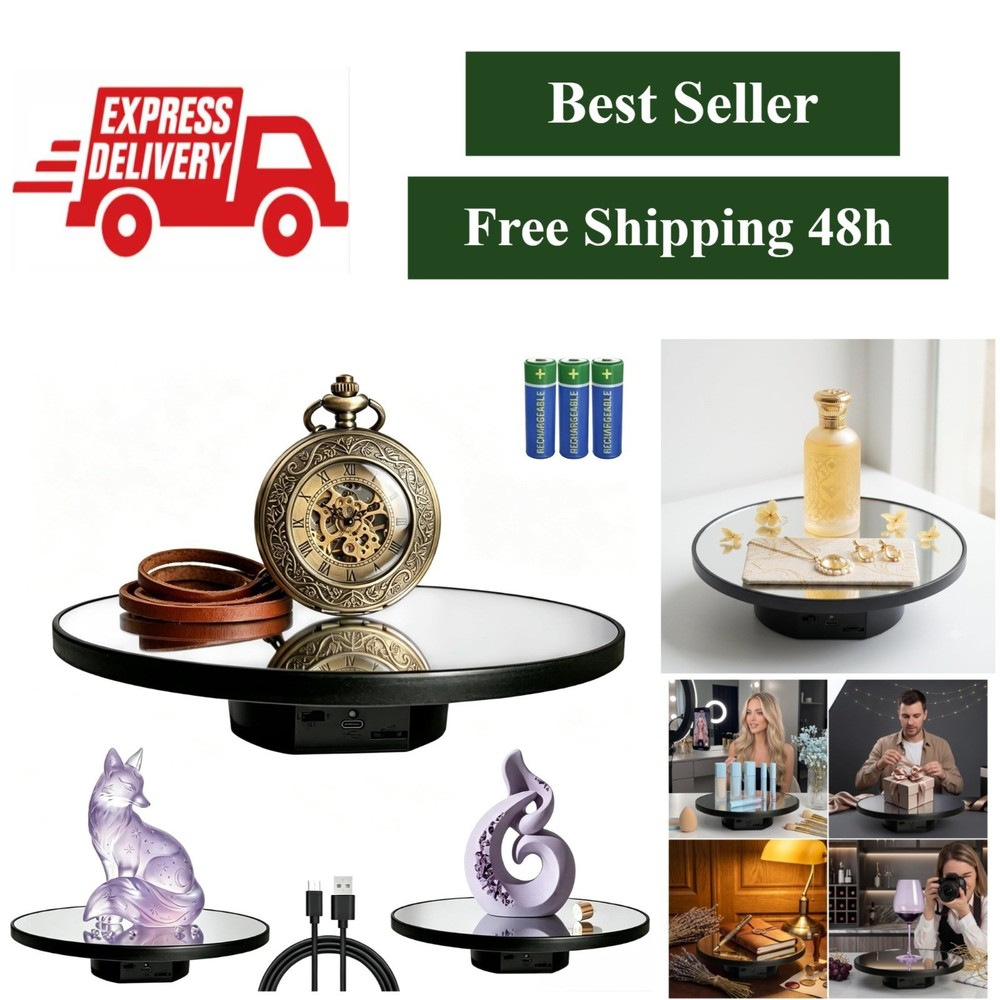 JAYEGT Motorized Rotating Display Stand 10″ for Photography & Jewelry
