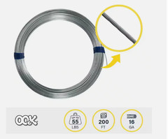 200 Ft 55 Lb 16-Gauge Galvanized Steel Wire Rope DIY Fencing Crafting Project