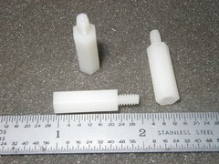 NYLON STANDOFFS 1/4 HEX MALE-FEMALE 6-32 x 3/4″ LONG – 12 pcs
