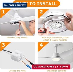 JIANWEI 4 inch Ceiling Fan LED Light Replacement 6000K, 18W LED Retrofit Kit, Di