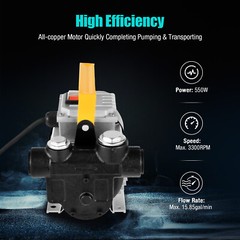 110V 550W Oil Diesel Fuel Transfer Pump Self Priming 20-60L/min Pump 3300rpm