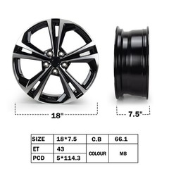 New 18×7.5 Silver Aluminum Alloy Wheel Rims Set of 4