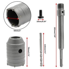Hordion 2 Inch / 50mm Concrete Hole Saw SDS Plus Shank 2 Inch/ 50mm, Red