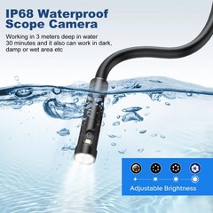 Oiiwak 8mm Industrial Endoscope Camera Borescope Inspection Camera 2800mAh